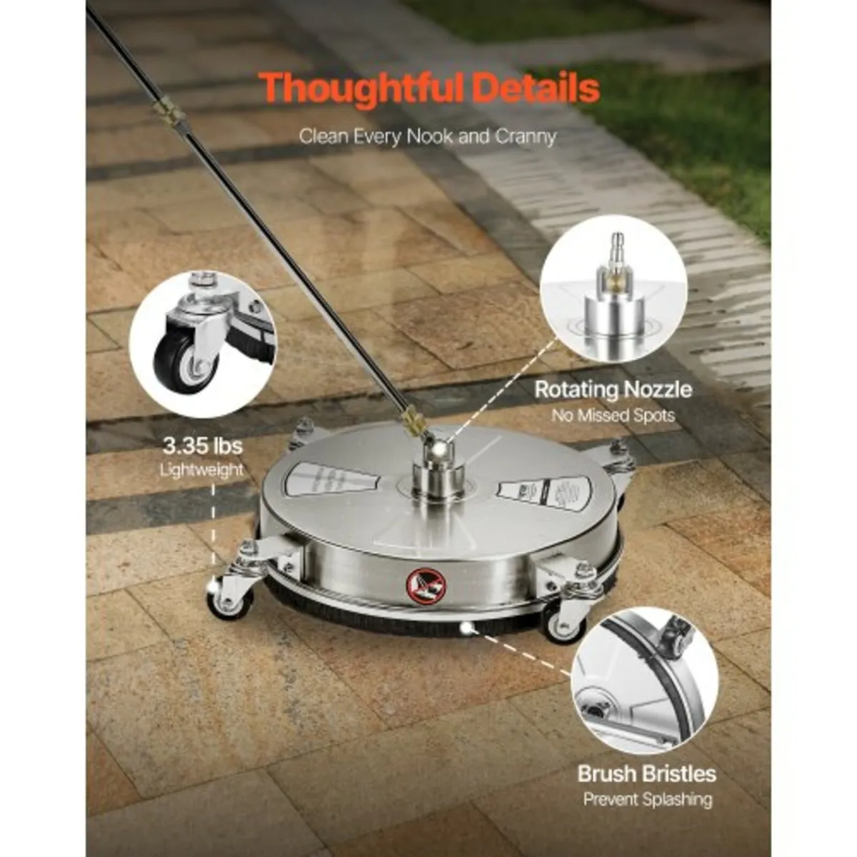 15" Pressure Washer Surface Cleaner 4 Wheels 4000 - Image 4