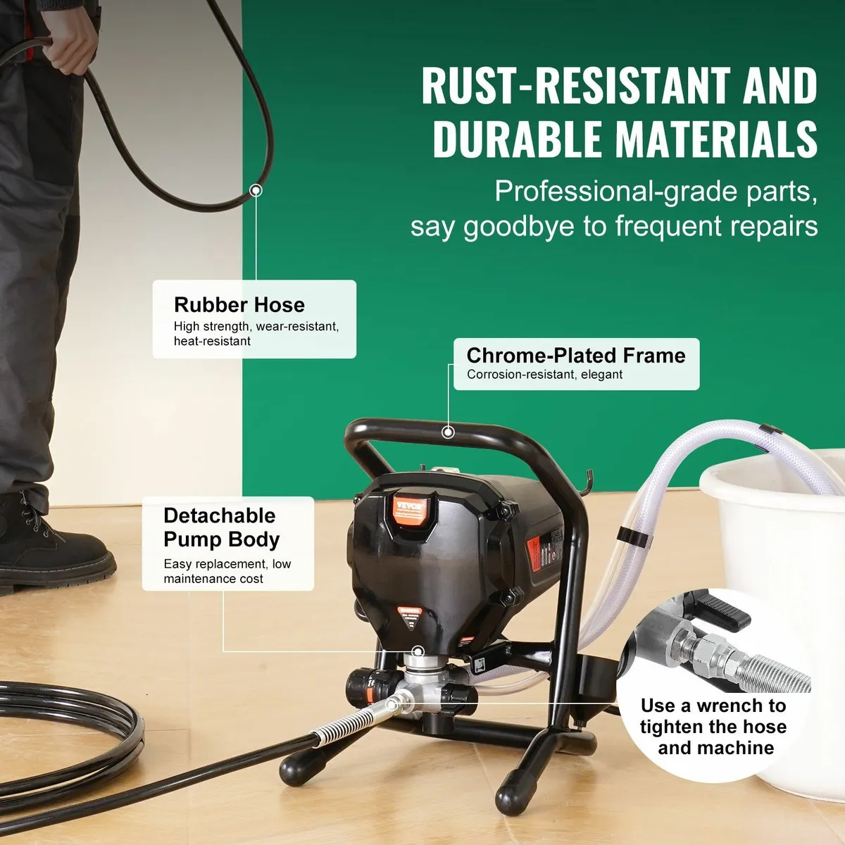 portable airless paint sprayer, 750 W, 3000 psi, h - Image 3
