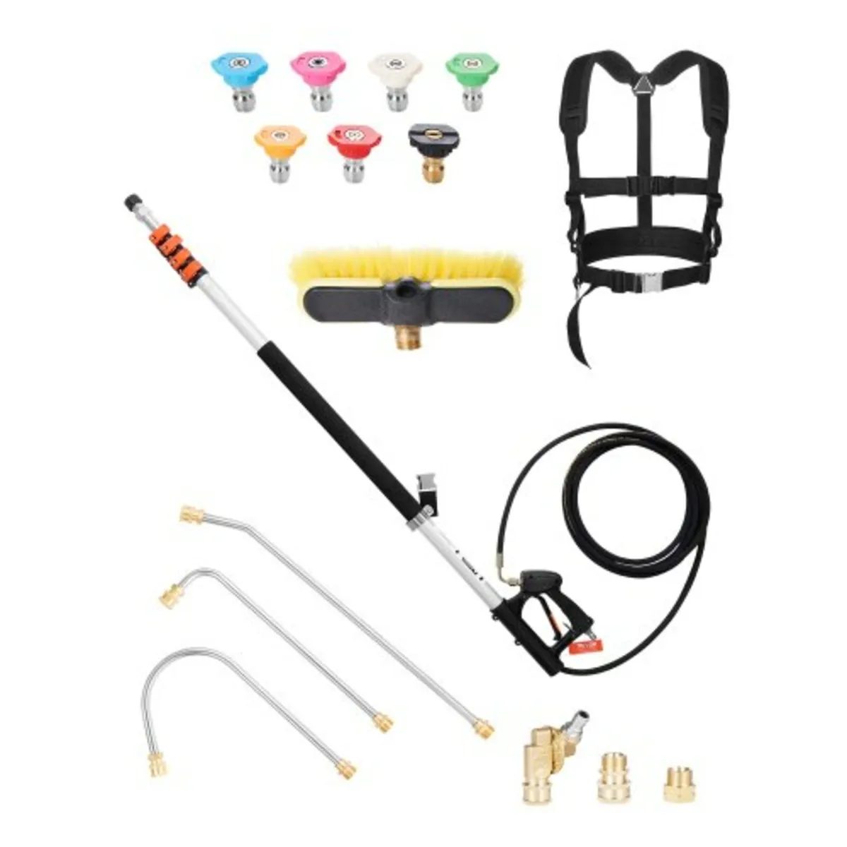 Pressure Washer Telescoping Wand 21 ft Brush Head - Image 1