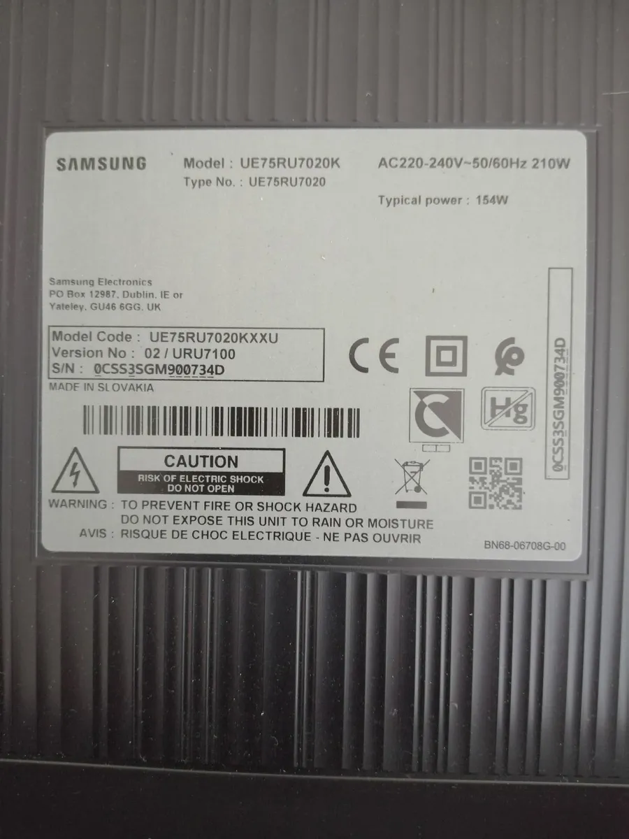 Samsung Tv 75" inch 4K, not swith on - Image 2