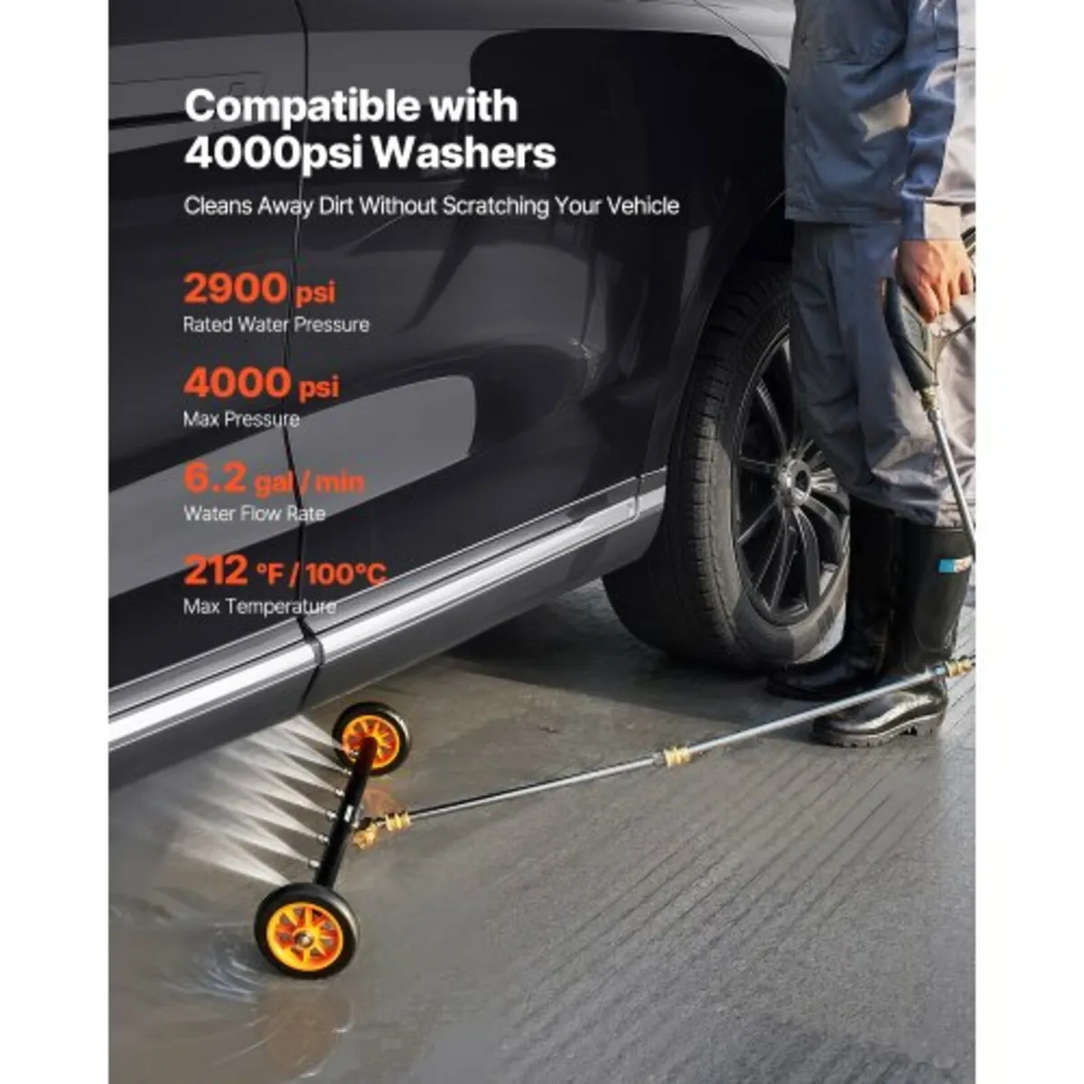 24" Pressure Washer Undercarriage Cleaner with 2 W - Image 4