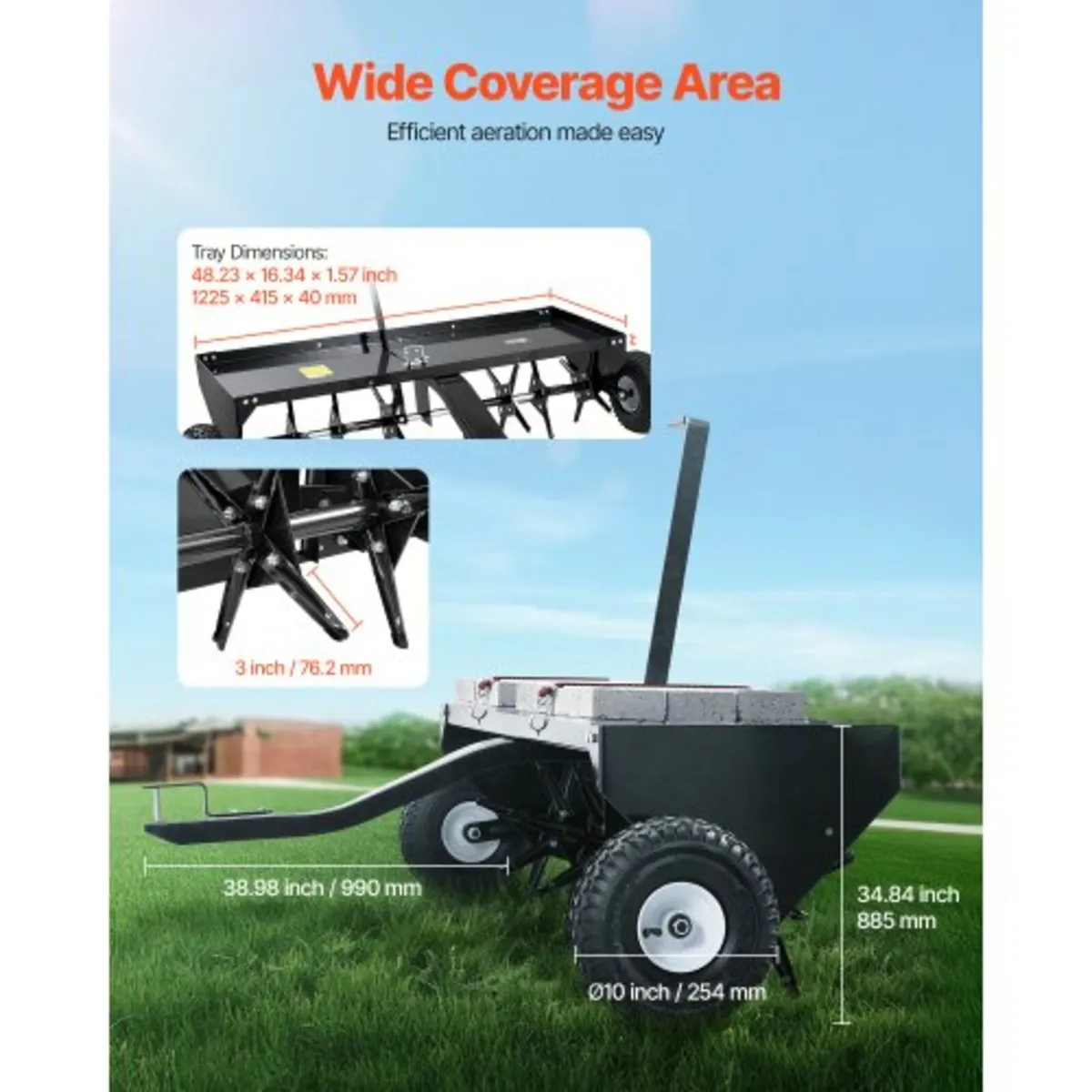 48" Tow Behind Plug Aerator with Universal Hitch L - Image 3