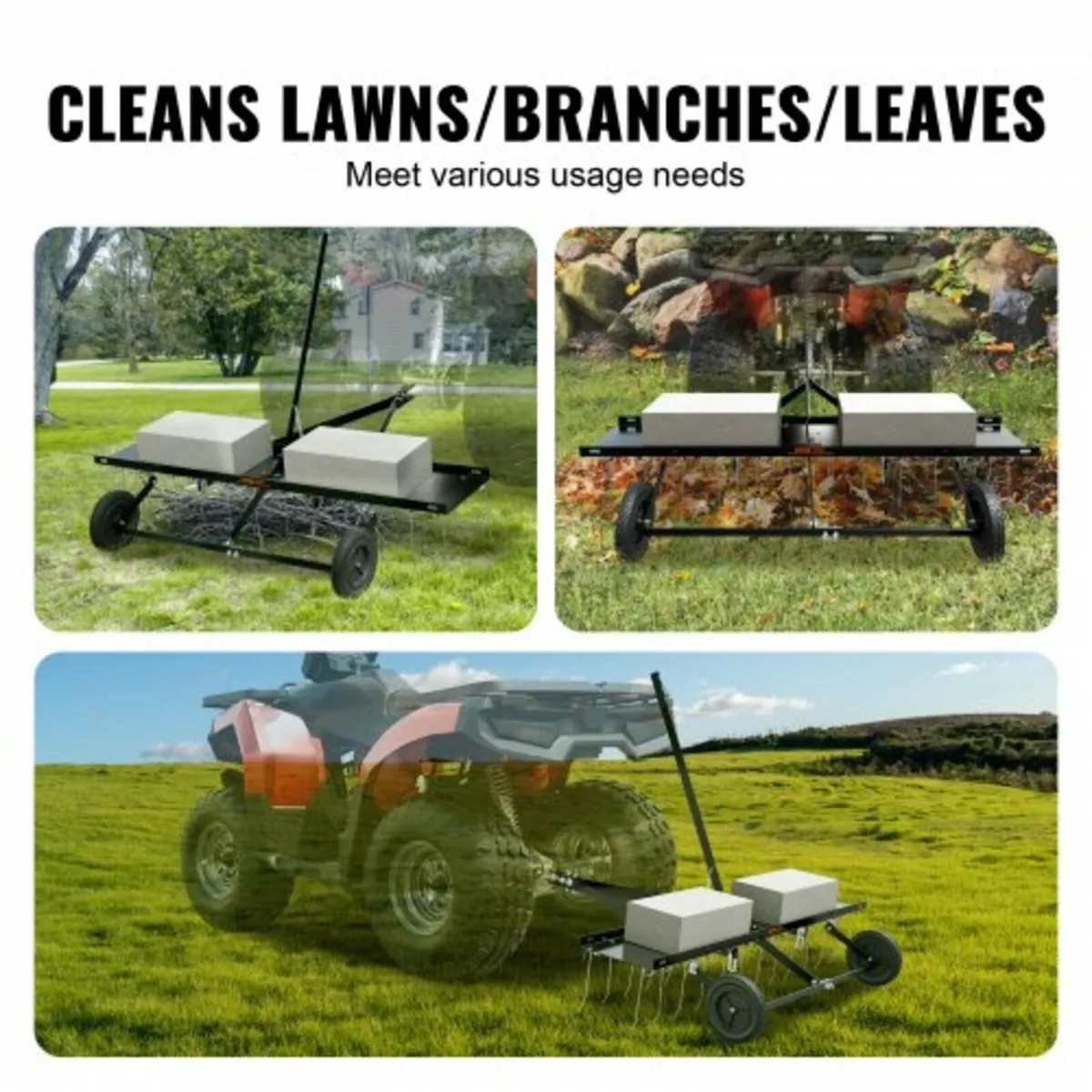 Tow Behind Dethatcher 48" Lawn Dethatcher Rake for - Image 2