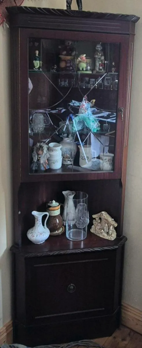 Wooden Corner Display Cabinet - Image 1