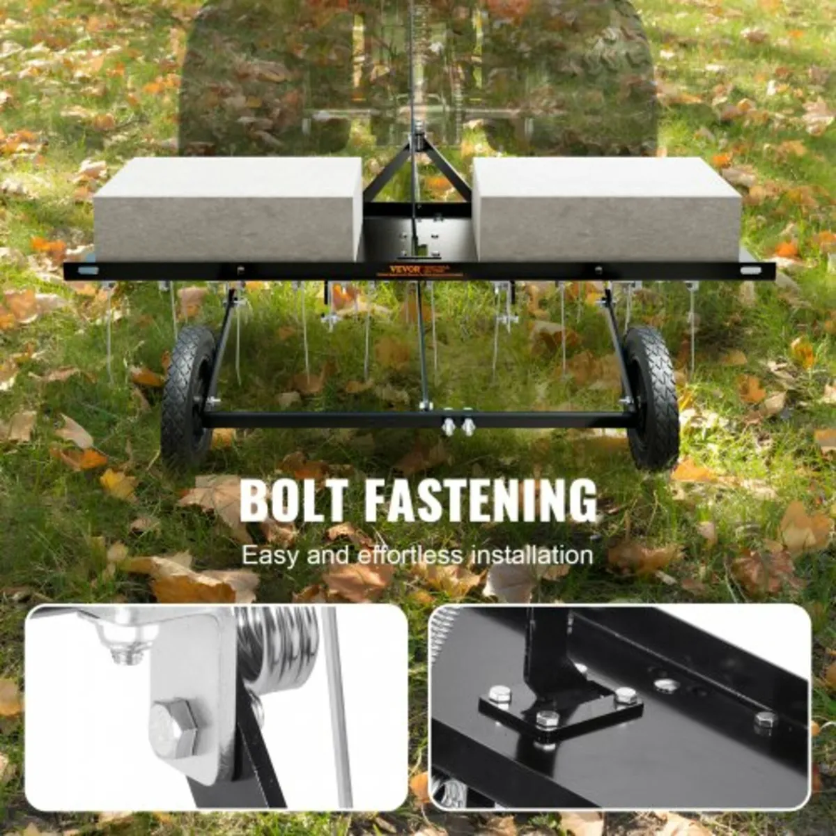 Tow Behind Dethatcher 40" Lawn Dethatcher Rake for - Image 3