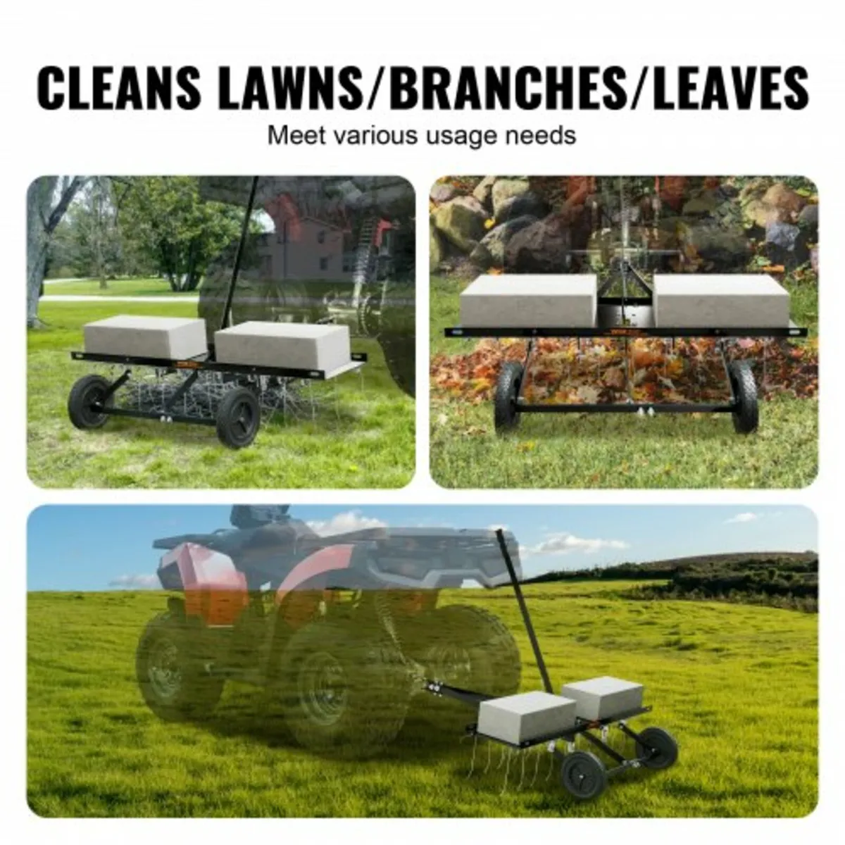 Tow Behind Dethatcher 40" Lawn Dethatcher Rake for - Image 4