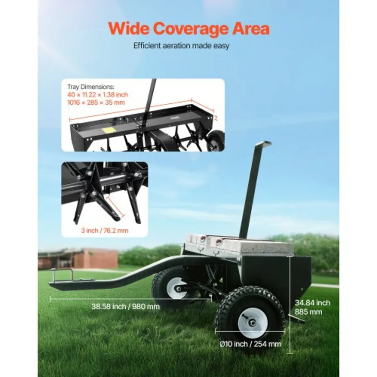 40" Tow Behind Plug Aerator with Universal Hitch L - Image 2