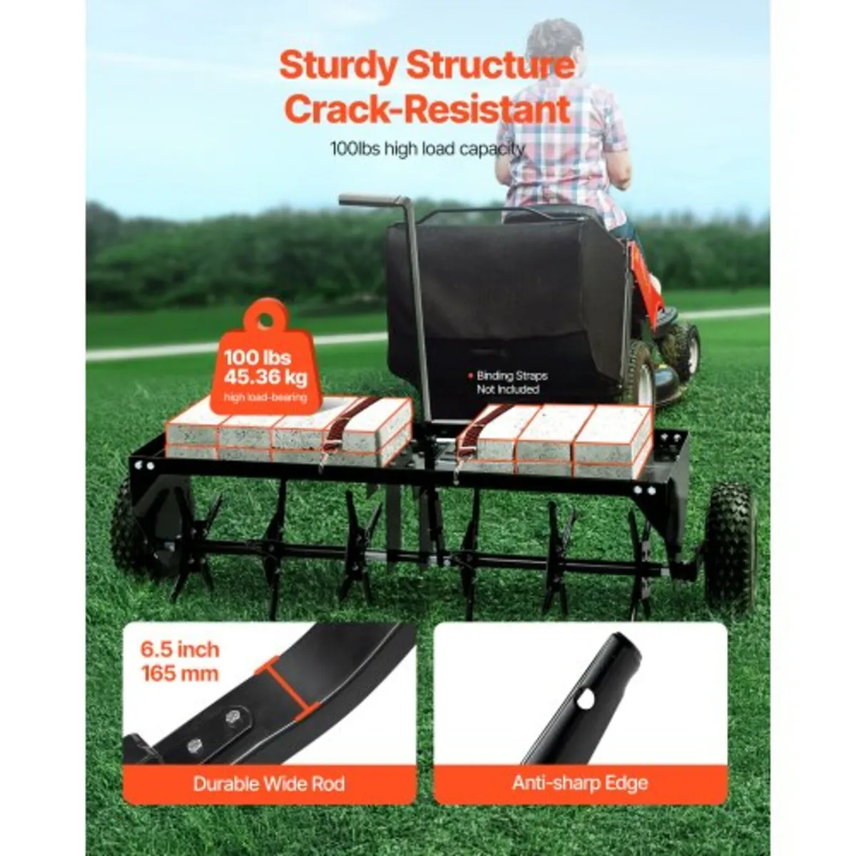 40" Tow Behind Plug Aerator with Universal Hitch L - Image 3