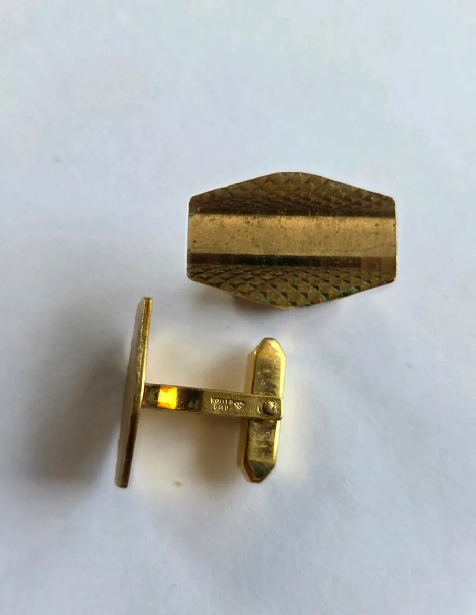 2 pairs Cuff-links Rolled Gold - Image 2