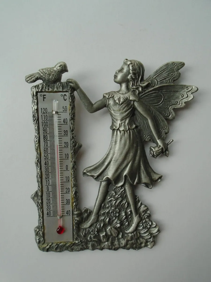 Pewter thermometer, Home decor,Fairy ornament - Image 3