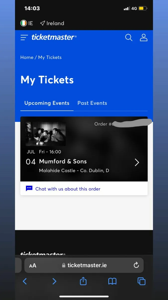 2 Mumford & Sons Malahide Castle tickets