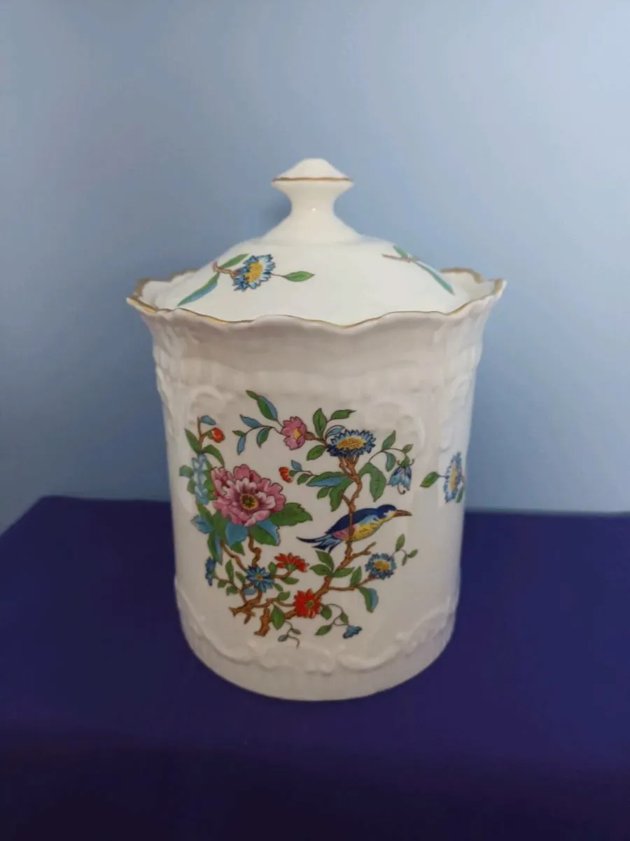 AYNSLEY  PEMBROKE  CHINA  LIDED STORAGE JAR - Image 1