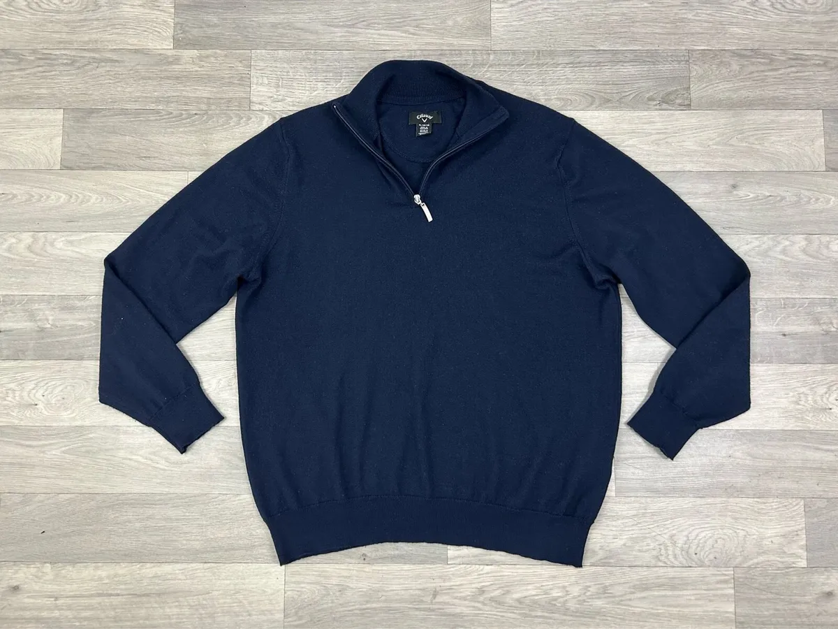 Callaway Merino Wool Blend Half Zip Jumper Mens XL - Image 1