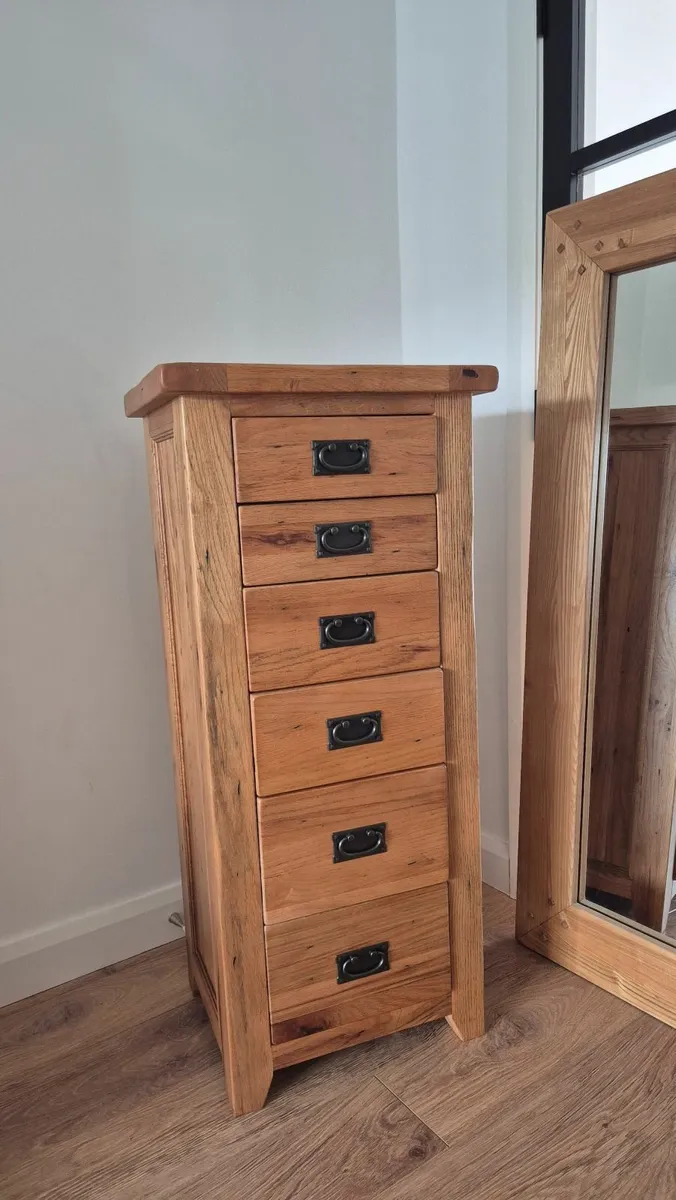 Oak Tallboy 6 Drawer Cabinet - Image 1