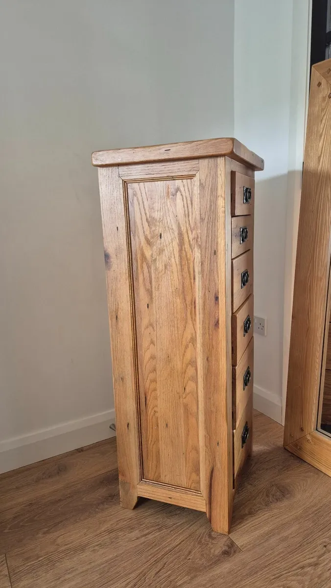 Oak Tallboy 6 Drawer Cabinet - Image 3