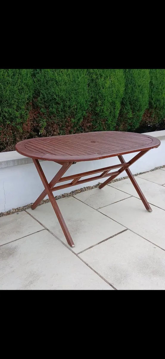 Wooden garden patio table - Image 1