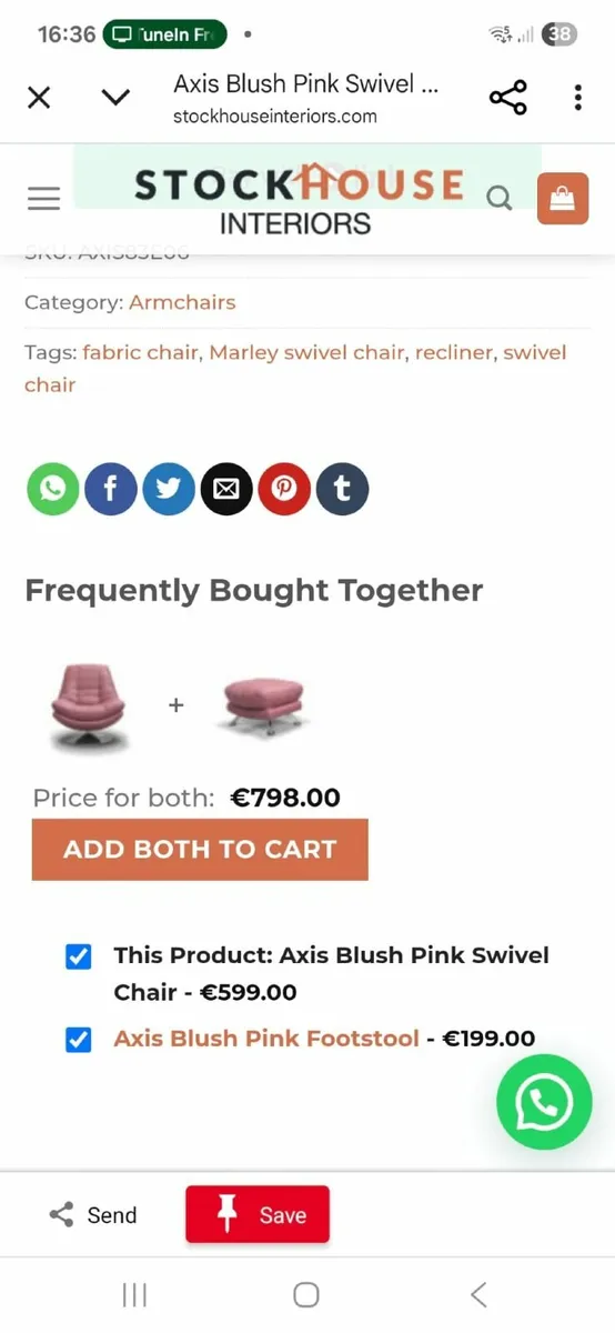 Swivel match foot stool - Image 1