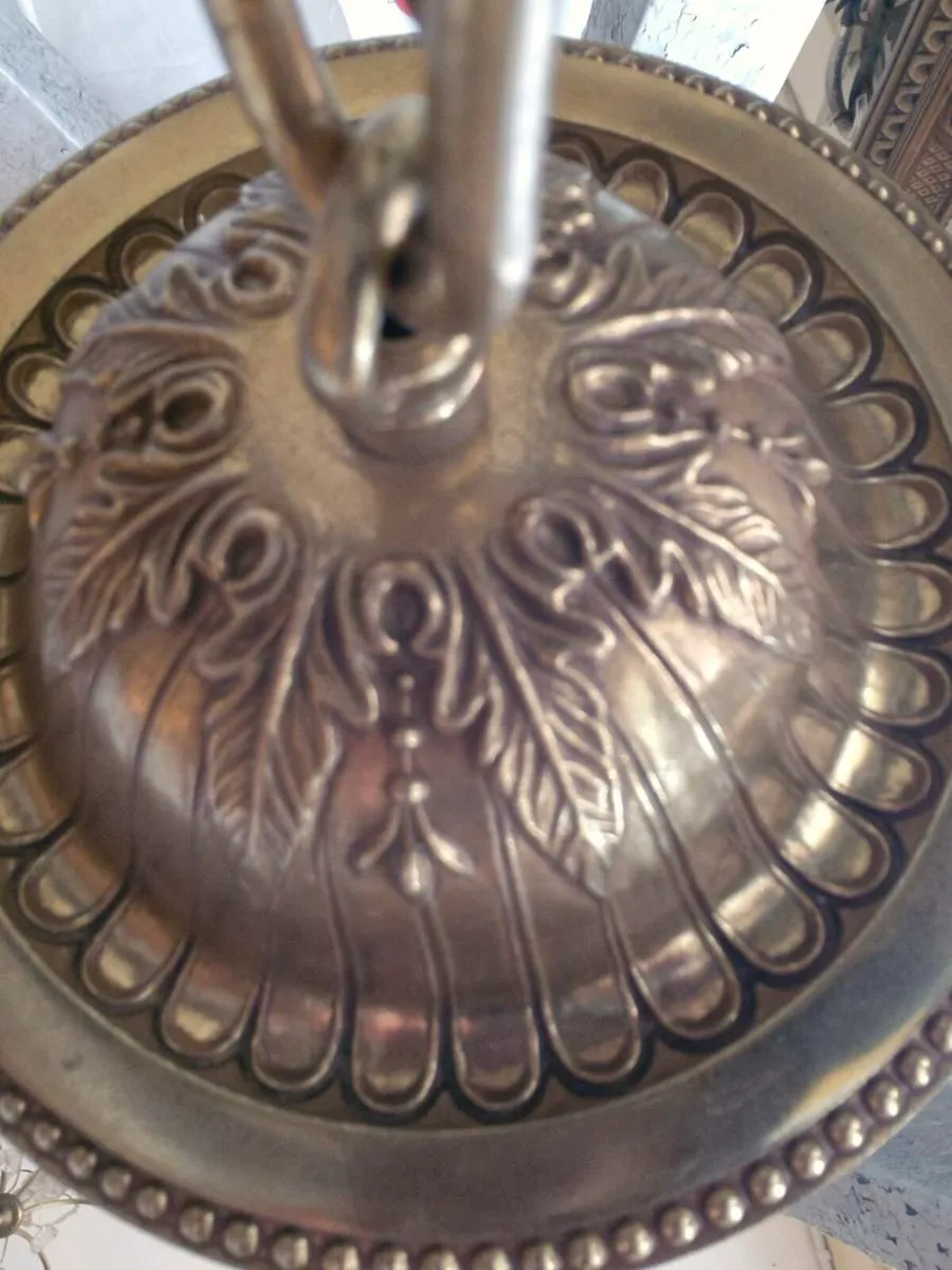 Large Brass & Glass Ceiling Lantern - Image 4