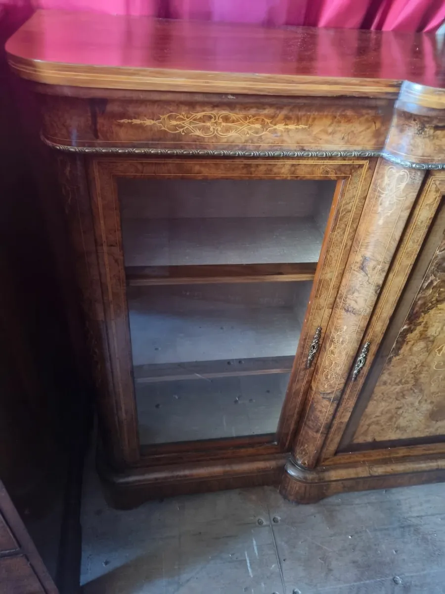 VICTORIAN WALNUT INLAID CREDENZA - Image 2