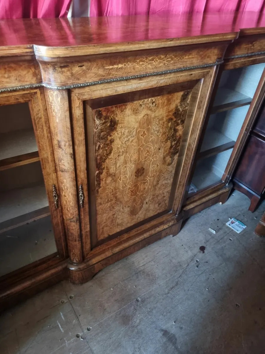VICTORIAN WALNUT INLAID CREDENZA - Image 3