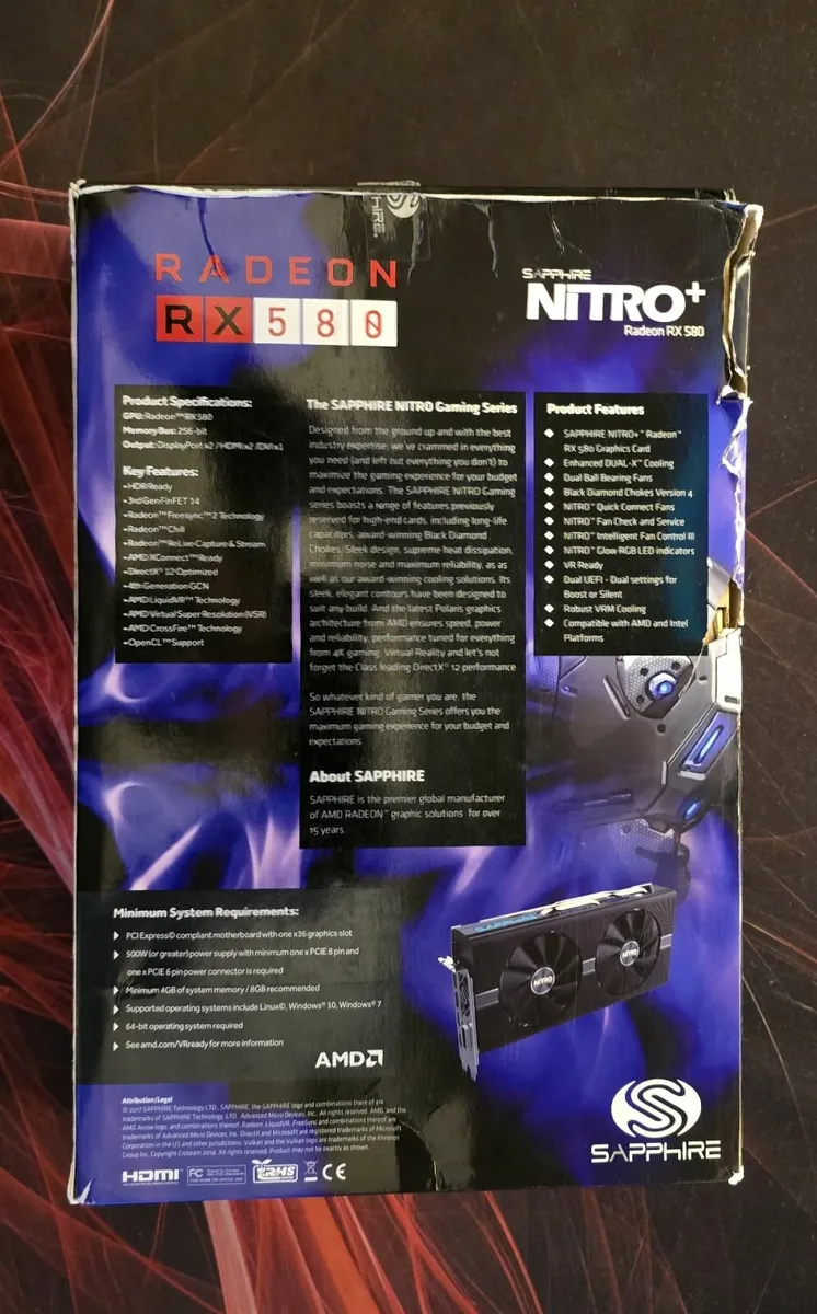Radeon RX 580 Saphire+ Nitro 4GB - Image 2