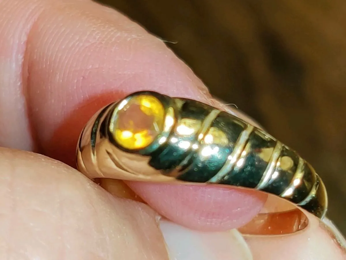 ORANGE BERYL, 9CT Gold New UNISEX Signet Ring ! - Image 4