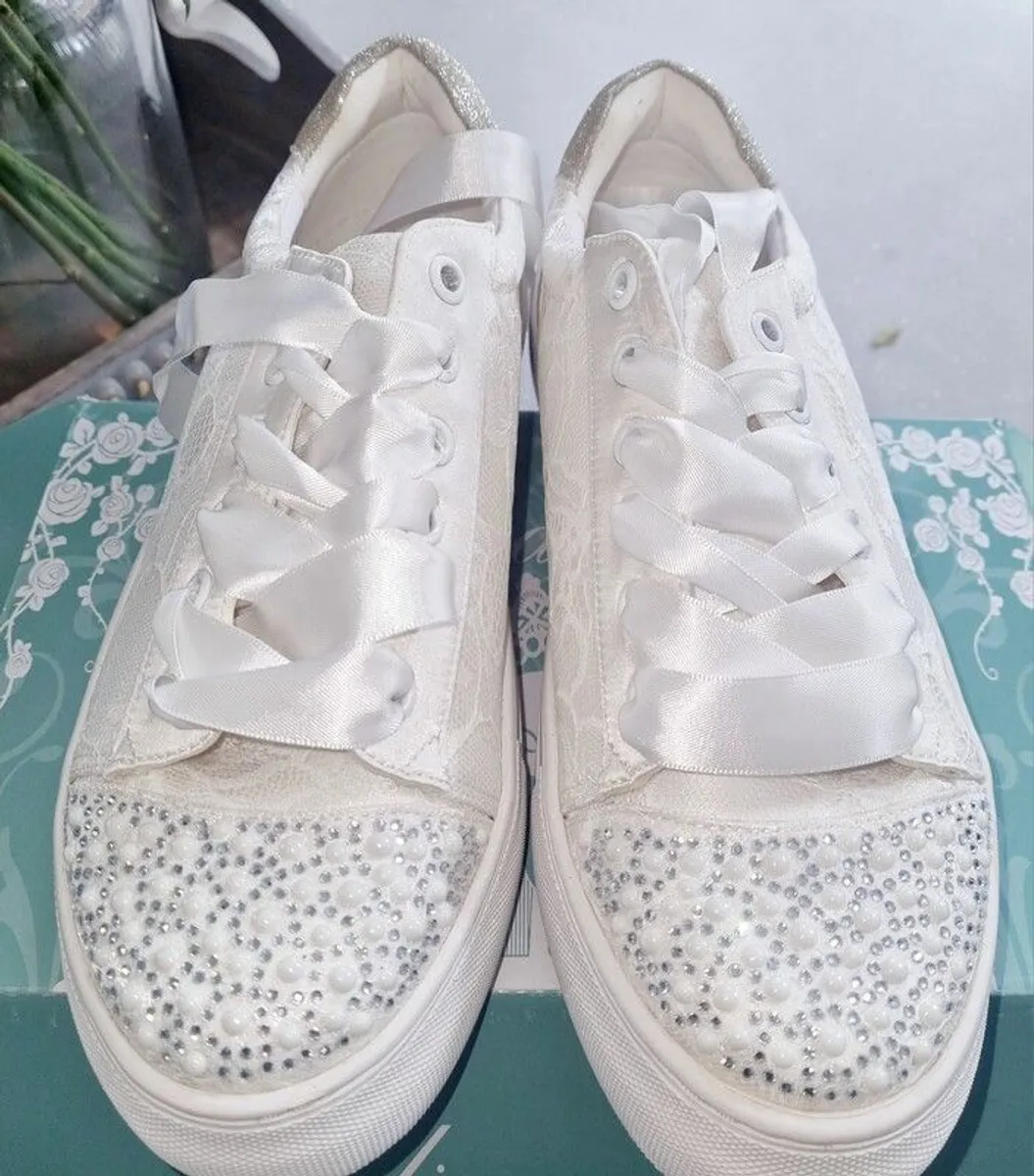 Pearl & Lace wedding/occasion trainers - Image 1