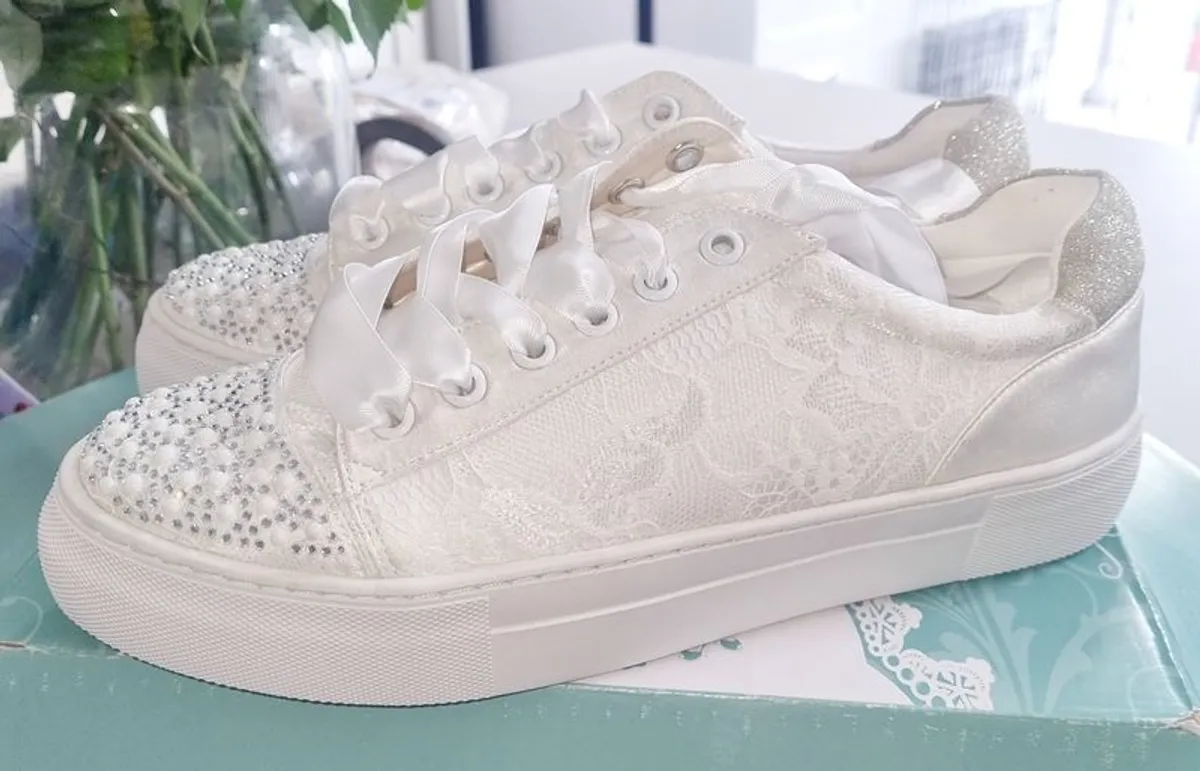 Pearl & Lace wedding/occasion trainers - Image 2
