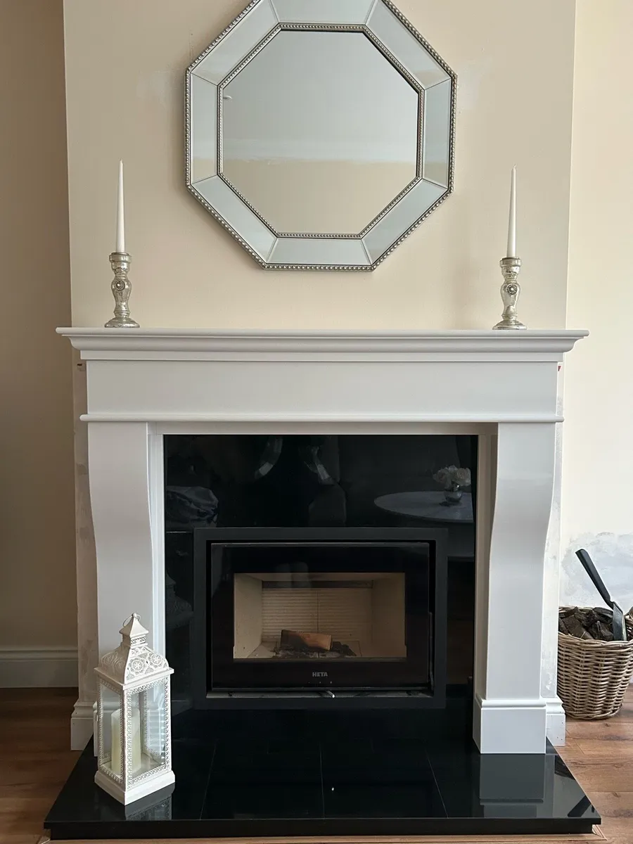 Woodburning Insert Stove & Marble Fireplace - Image 1