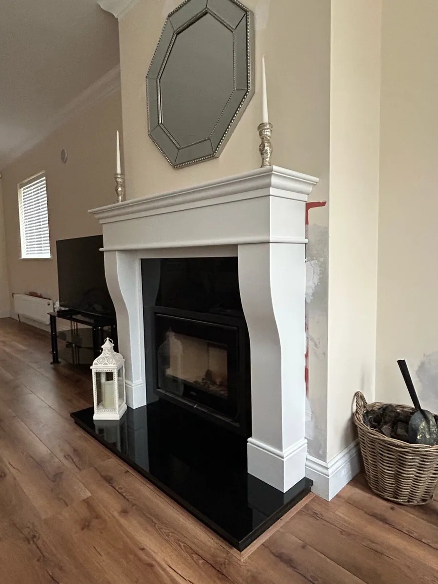Woodburning Insert Stove & Marble Fireplace - Image 2