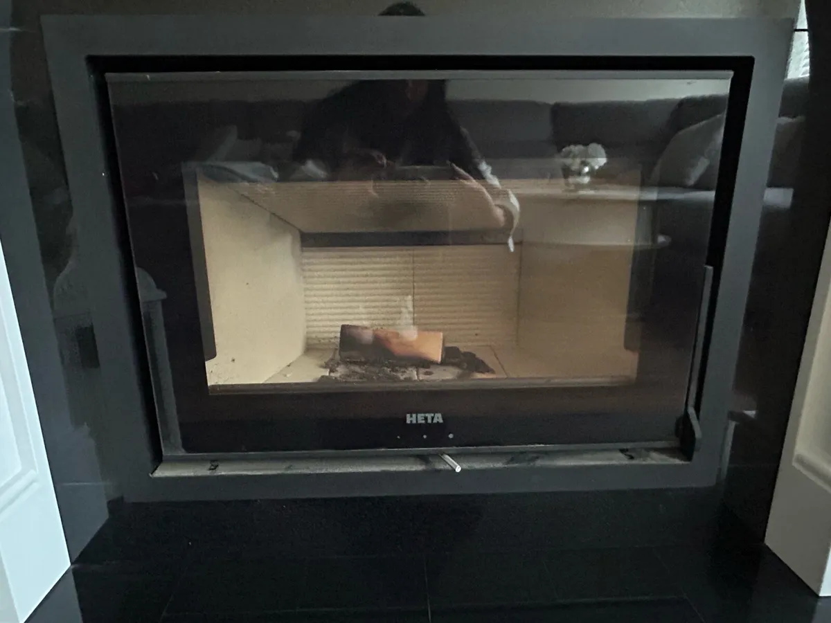 Woodburning Insert Stove & Marble Fireplace - Image 4