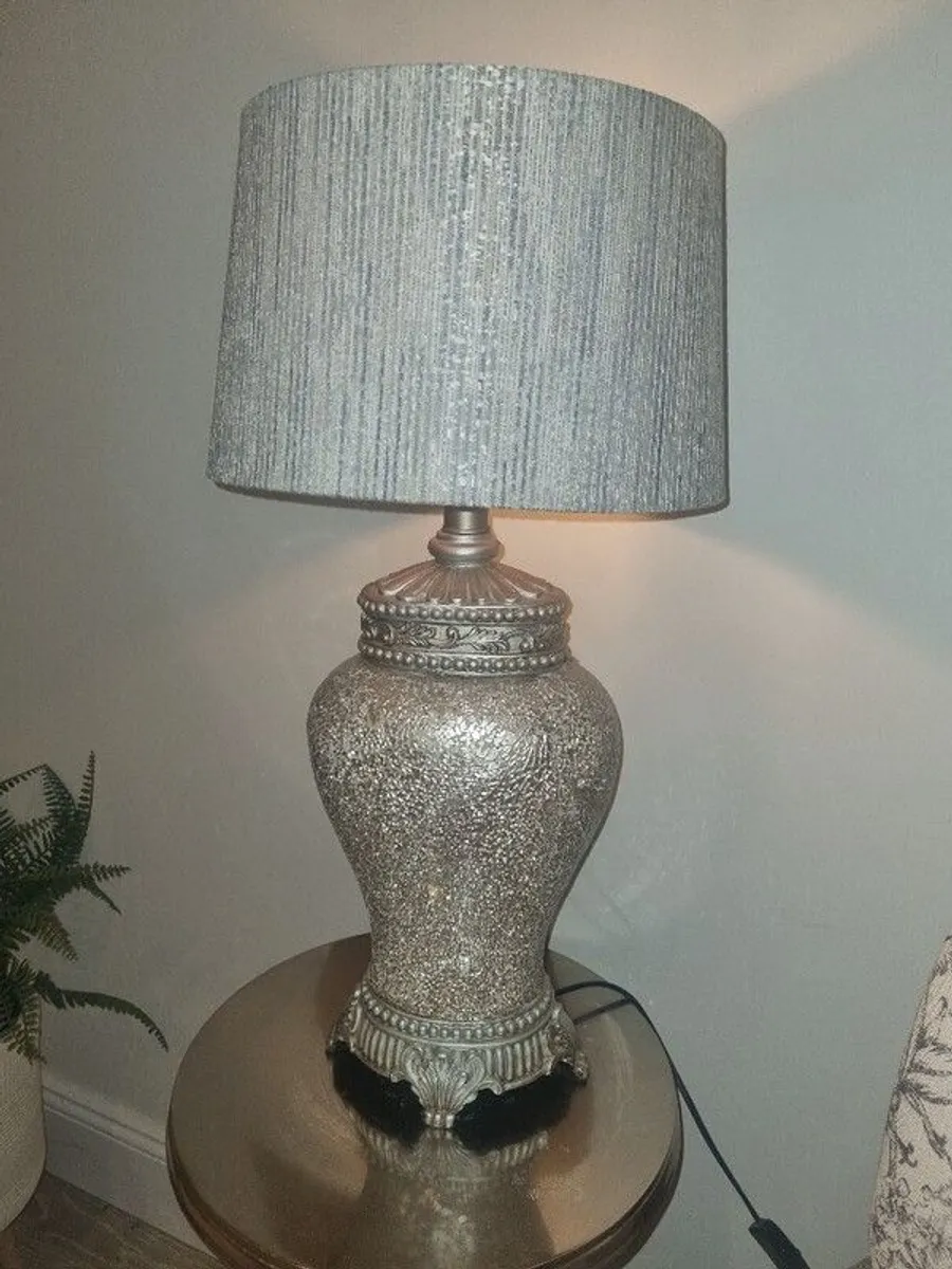 Mirrored mosaic lamp and shade - Image 1