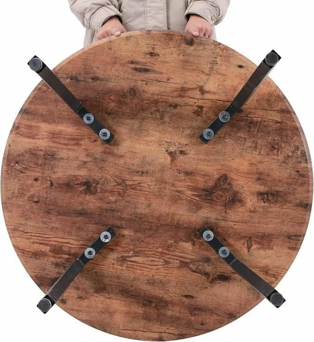 Round Dining Table 80cm Office Patio(Table only) - Image 4