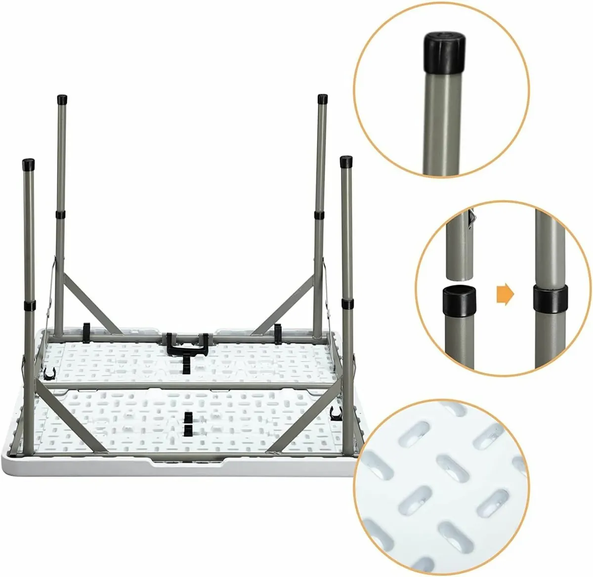 Square Folding Table 87cm Garden Camping Picnic - Image 3