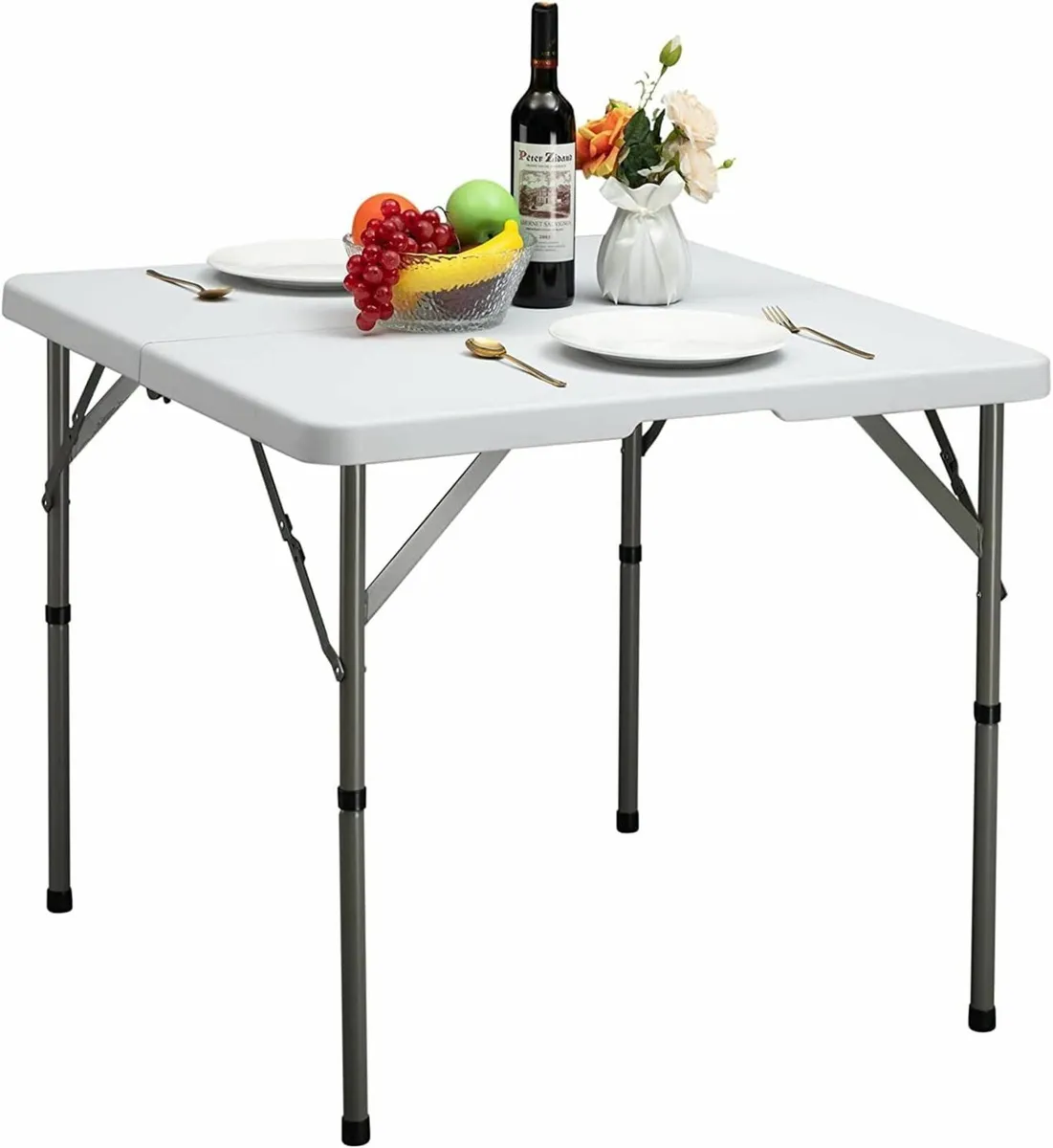 Square Folding Table 87cm Garden Camping Picnic - Image 4