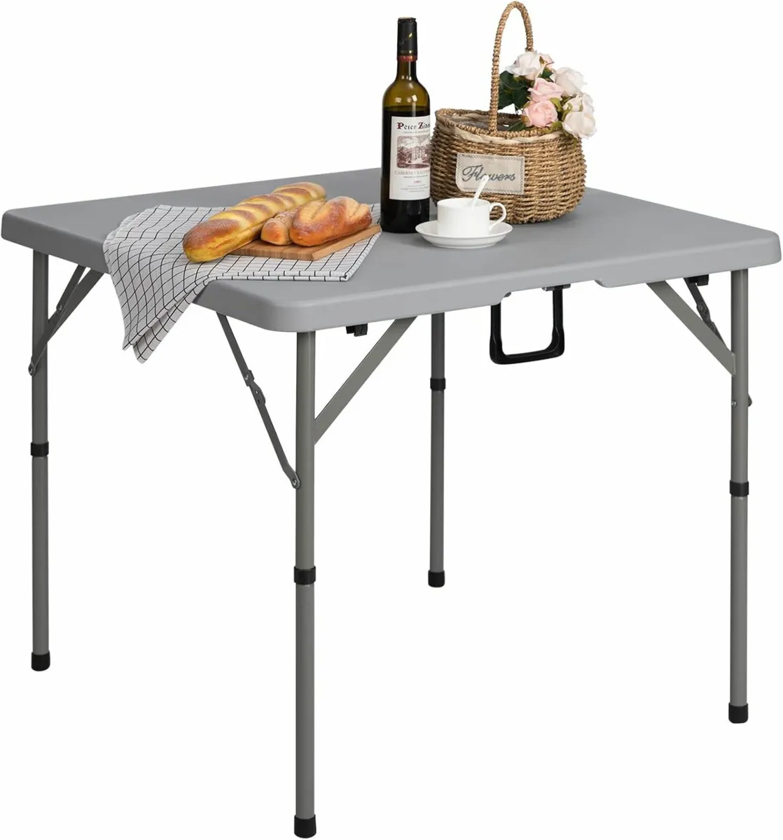 Folding Table 87cm Garden  Camping Picnic BBQ - Image 1