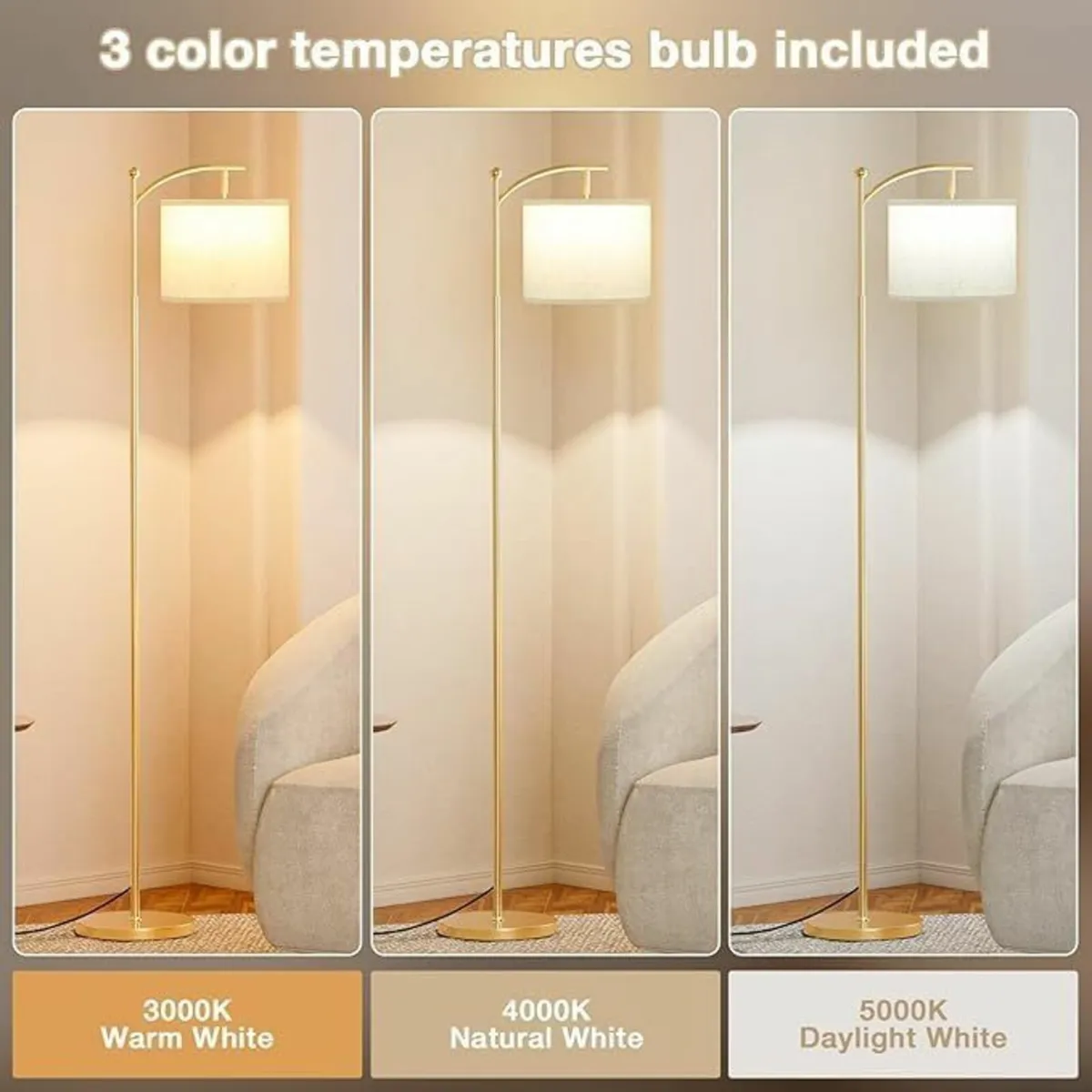 Floor Lamps Living Room 3 Color Adjustable - Image 3