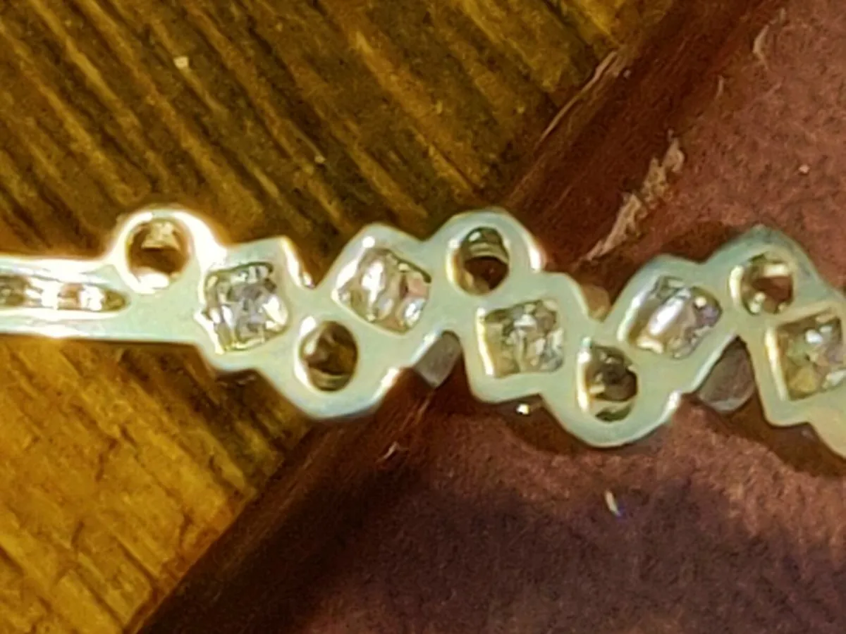 CHUNKY CRYSTAL, Real Silver New Heavy Bangle ! - Image 4