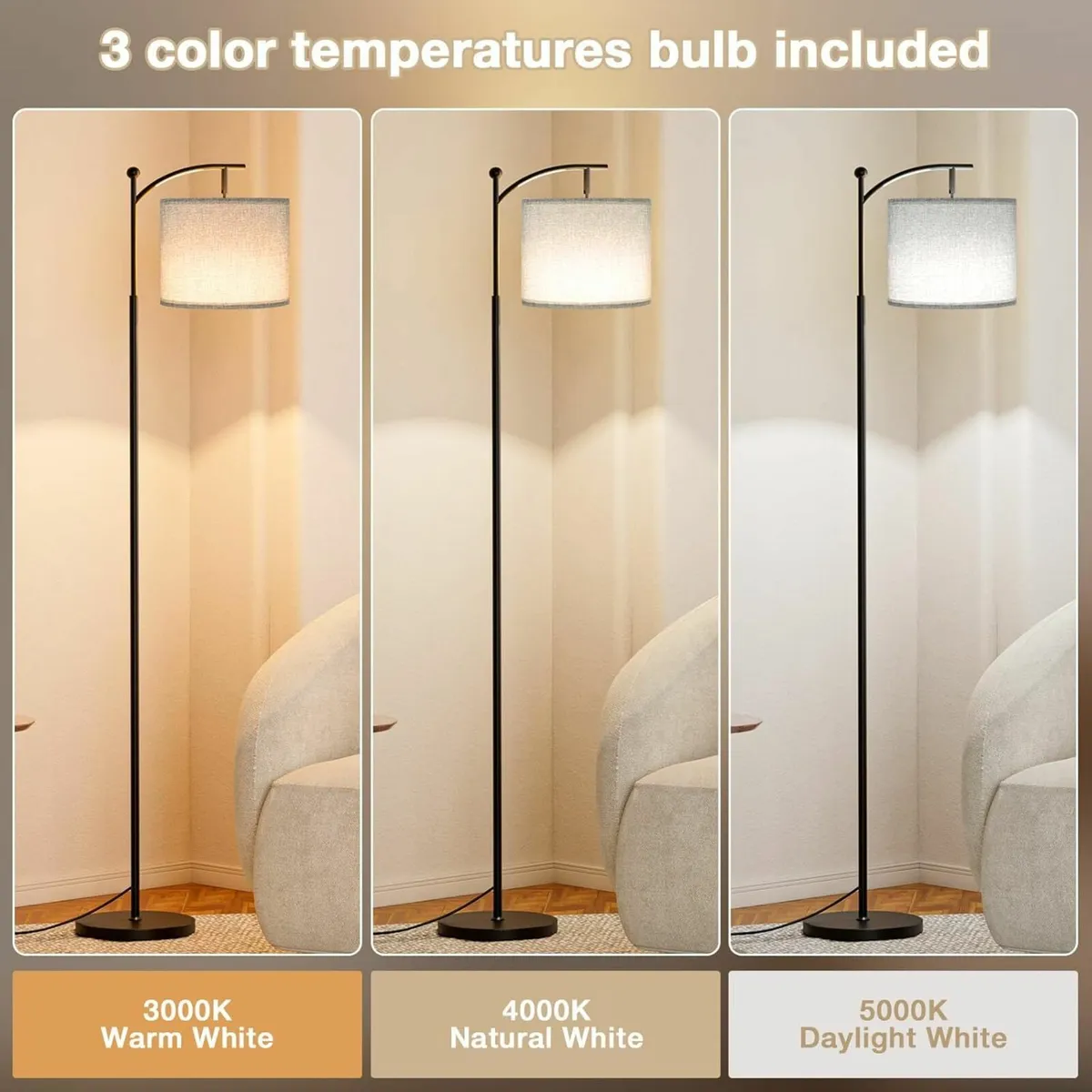 Floor Lamps Living Room 60" 3 Color Grey Office - Image 2