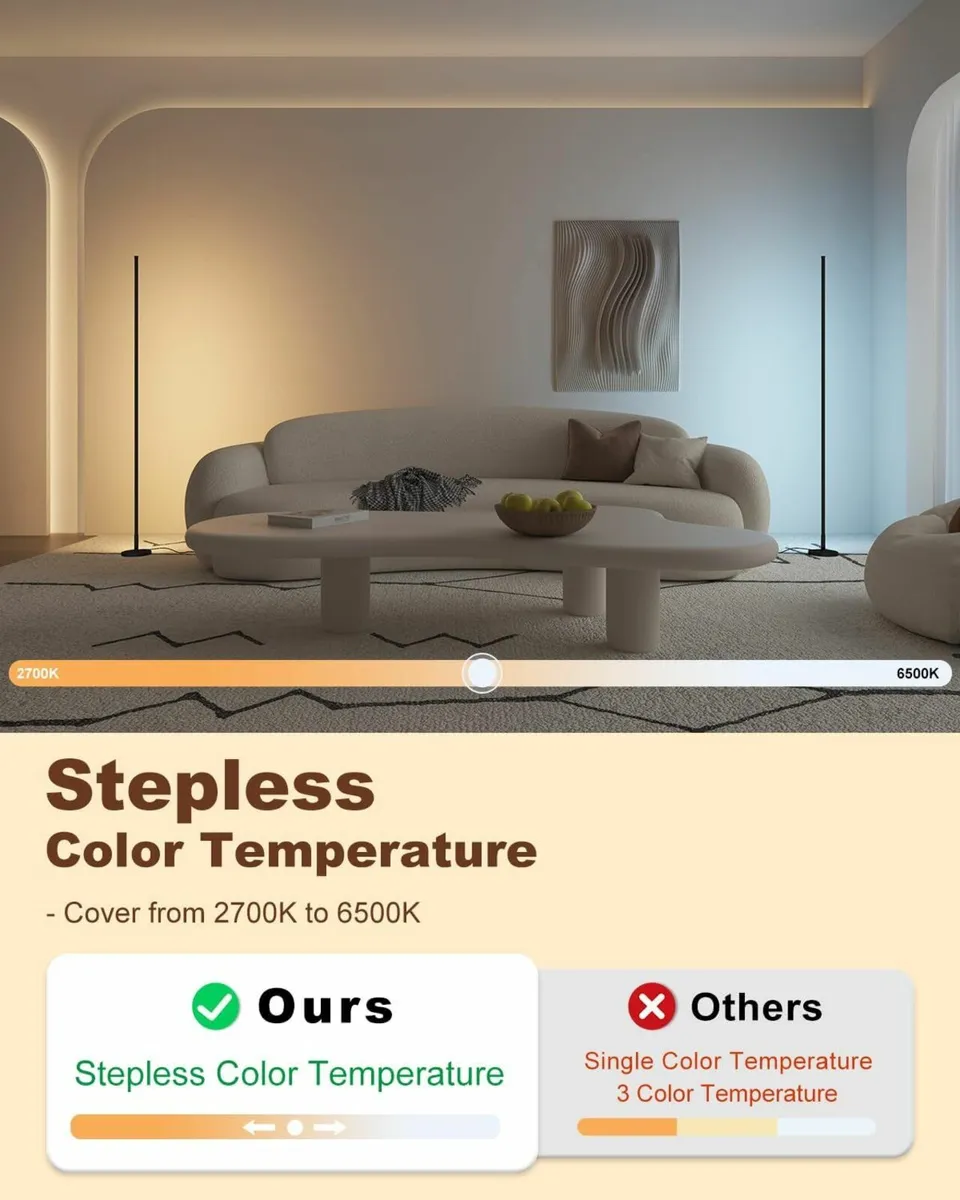 Corner Floor Lamp Dimmable LED Night Light Bedroom - Image 3