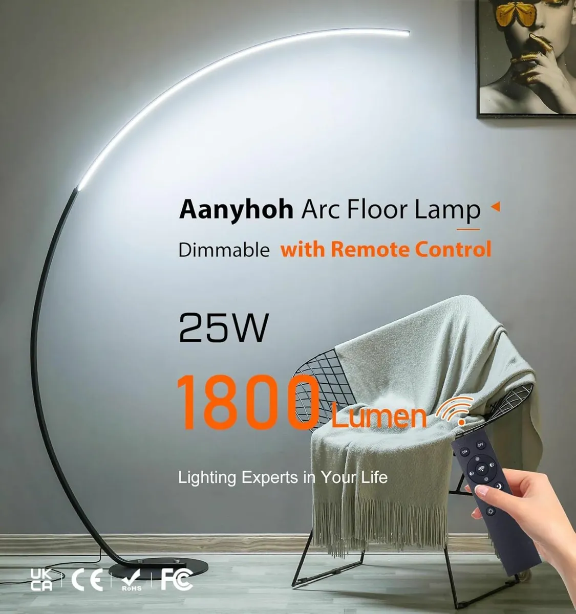 Art Floor Lamp Living Room Dimmable Remote Control - Image 3