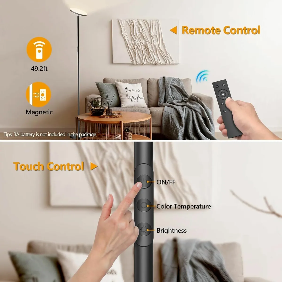 LED Uplighter Floor Lamp Living Room Modern - Image 3