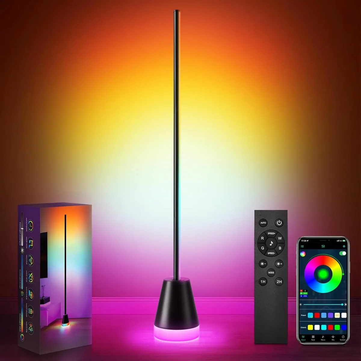 Smart LED Floor Lamp App Remote Control, 68 Scene - Image 1