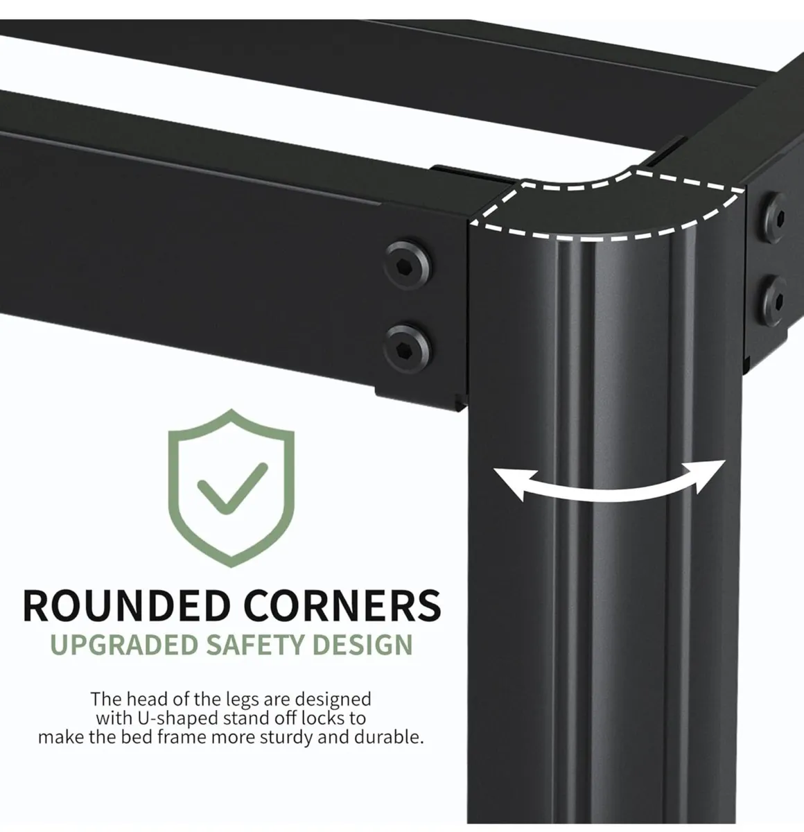 High Small Double Bed Frame 4ft with Rounded - Image 4