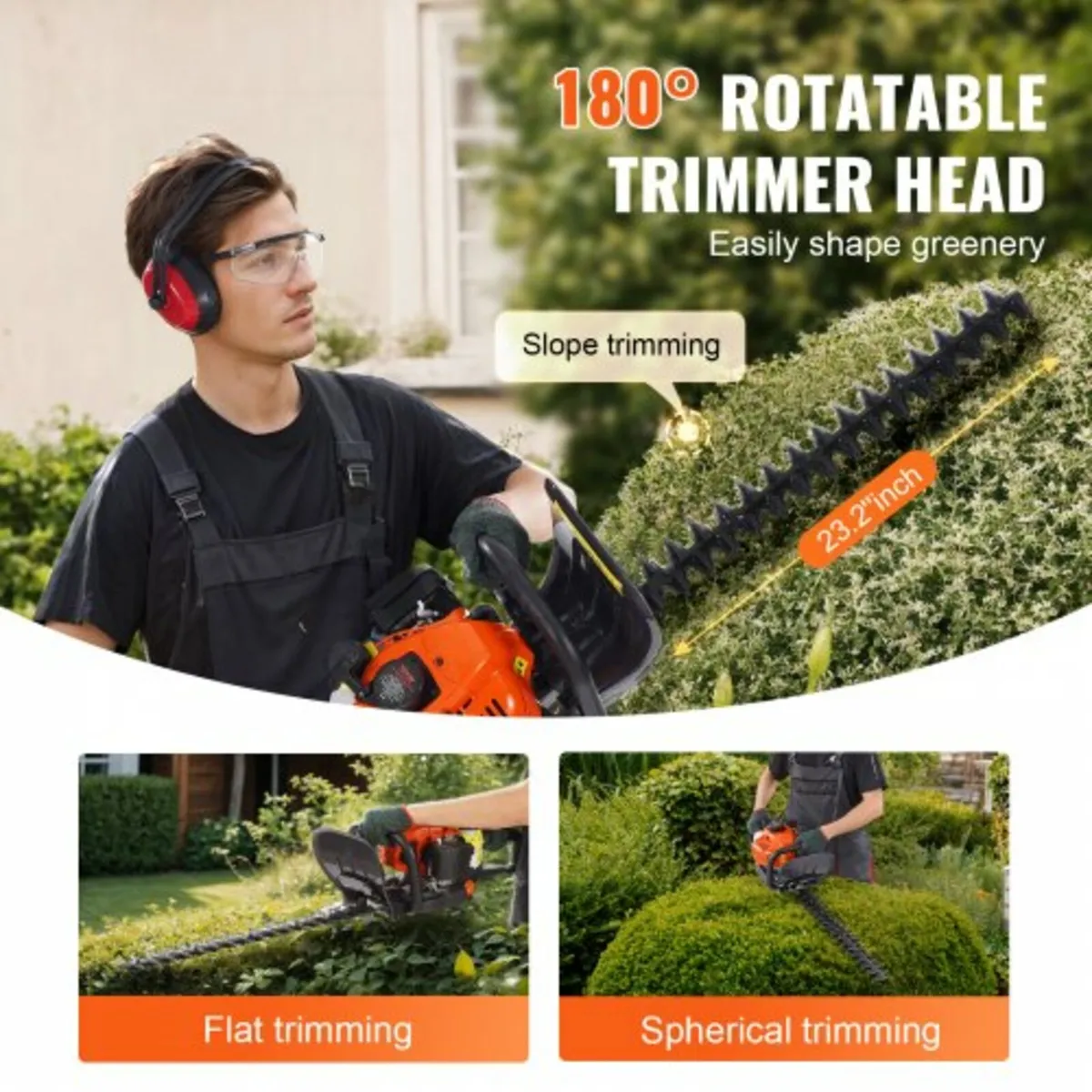 23.2" 26CC 2 Cycle Gas Hedge Trimmer Gas Powered H - Image 2