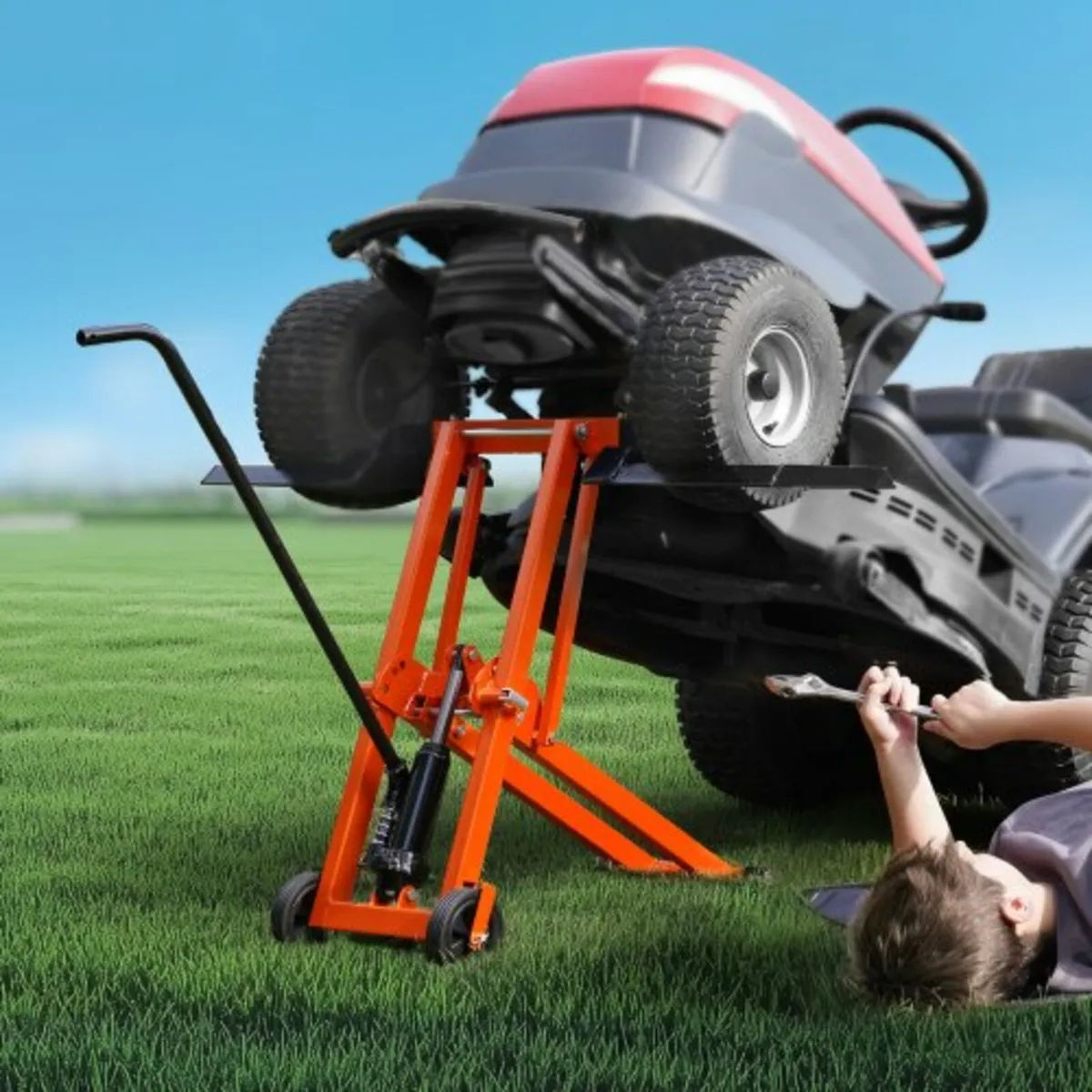 500 Lbs Lawn Mower Lift with Hydraulic Jack for Ri - Image 4