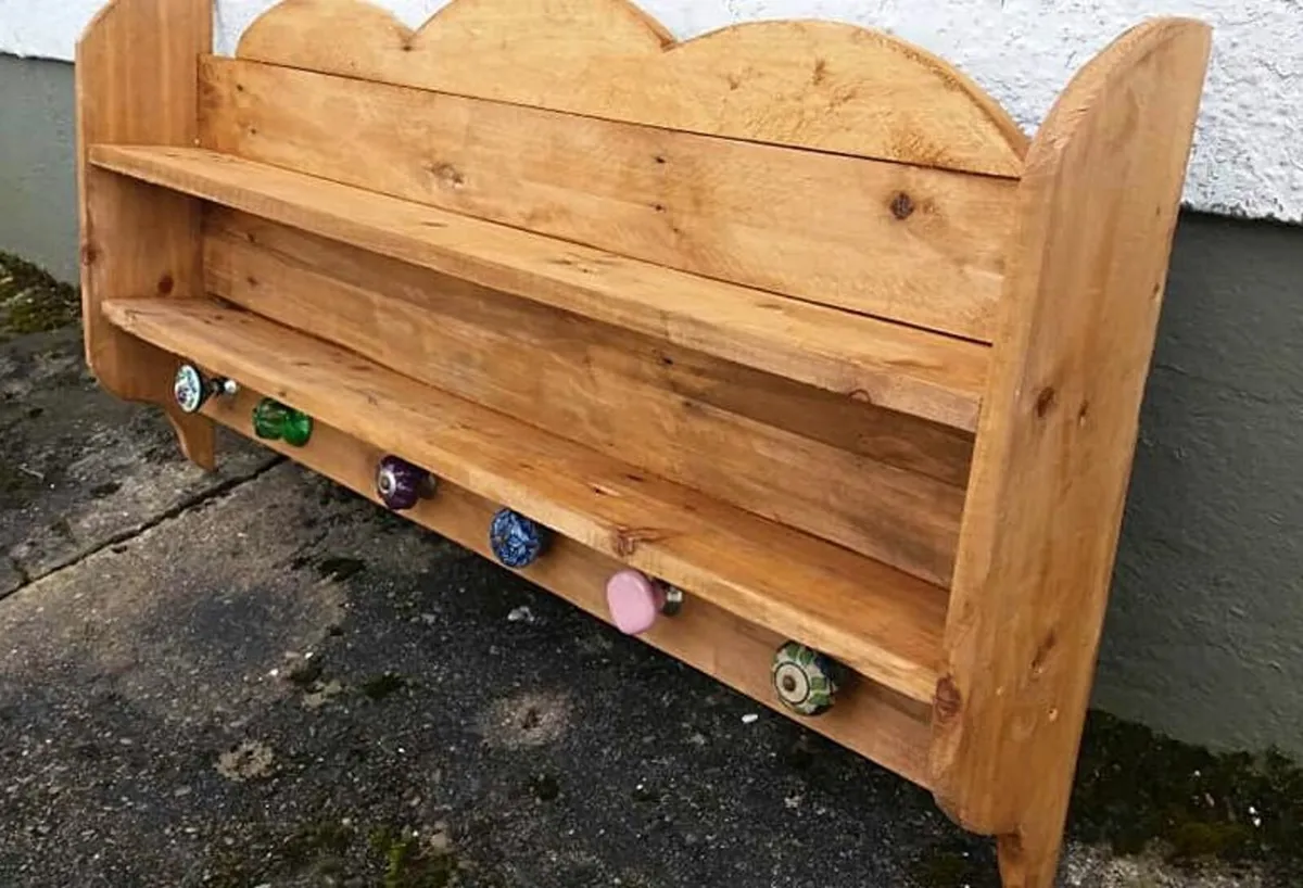 Rustic Floating Shelf / Coat n hat rack - Image 2