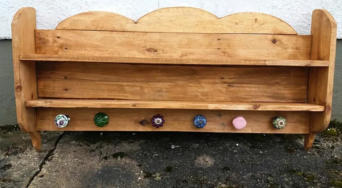 Rustic Floating Shelf / Coat n hat rack - Image 1
