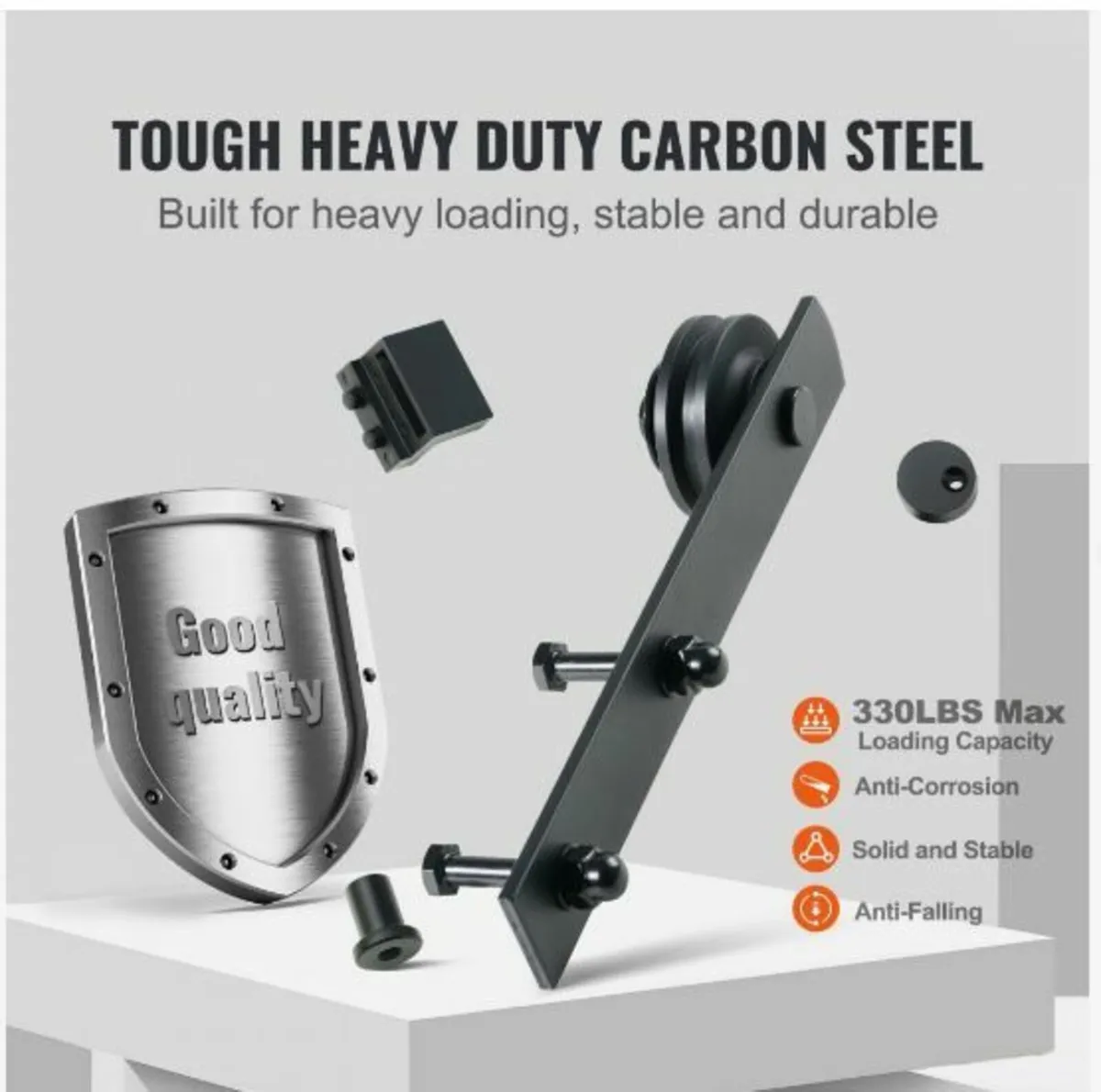 8FT Sliding Barn Door Hardware Kit - Image 4