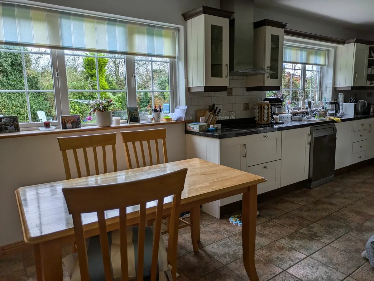 Solid Wood Kitchen Table and 4 Chairs/cushions - Image 2